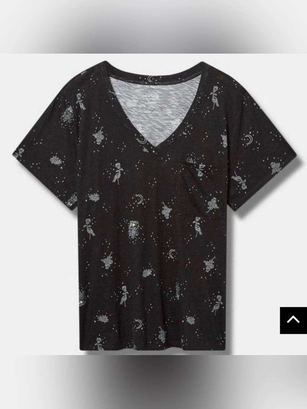 🖤 Heritage Torrid Black Skeletons and Roses Slub Jersey T-Shirt